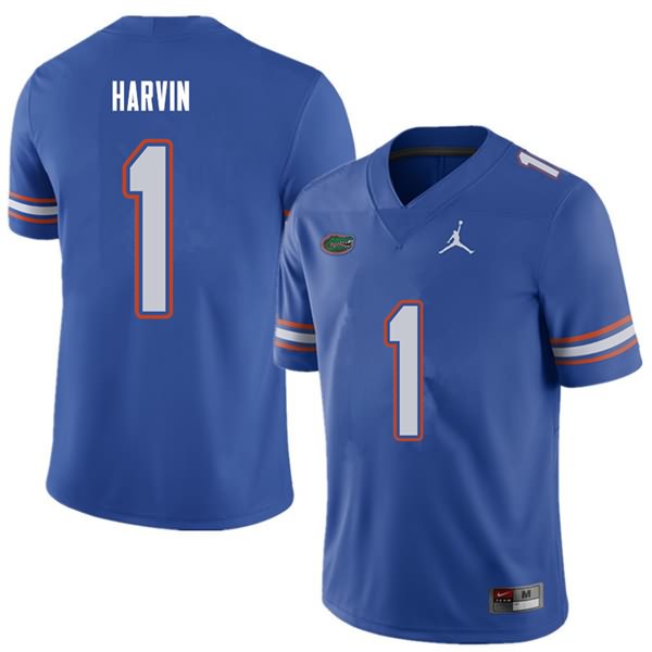 NCAA Florida Gators Percy Harvin Men's #1 Jordan Brand Royal Stitched Authentic College Football Jersey MKE3364AX